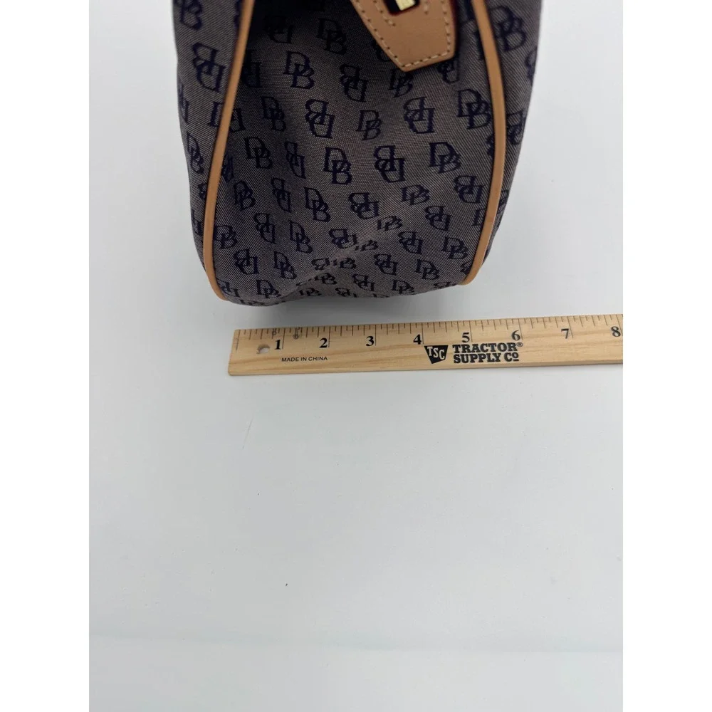 Dooney & Bourke Satchel‎ Bag Women Medium Navy Monogram Leather Trim 4 Piece Set